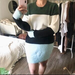 Wilfred Free Aritzia Cipriana Alpaca Wool Blend Colorblock Sweater Dress